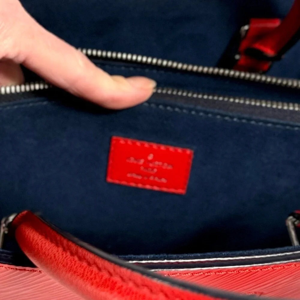Louis Vuitton Twist Lock Epi Red Leather Tote with COA and Dust bag